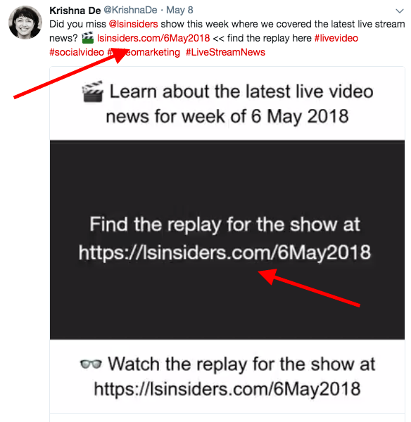 facebook live tips example in video caption