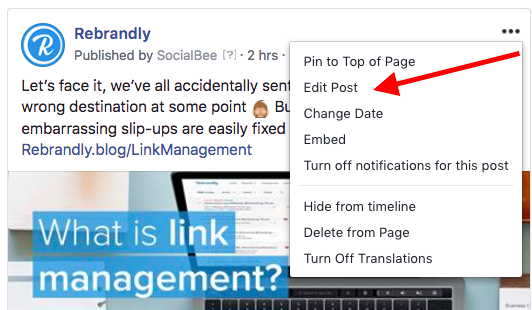 facebook live tips how to edit post