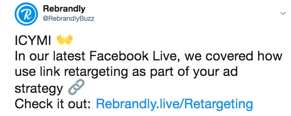 facebook live tips example of branded link