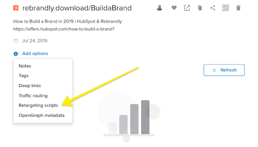 Rebrandly dashboard retargeting