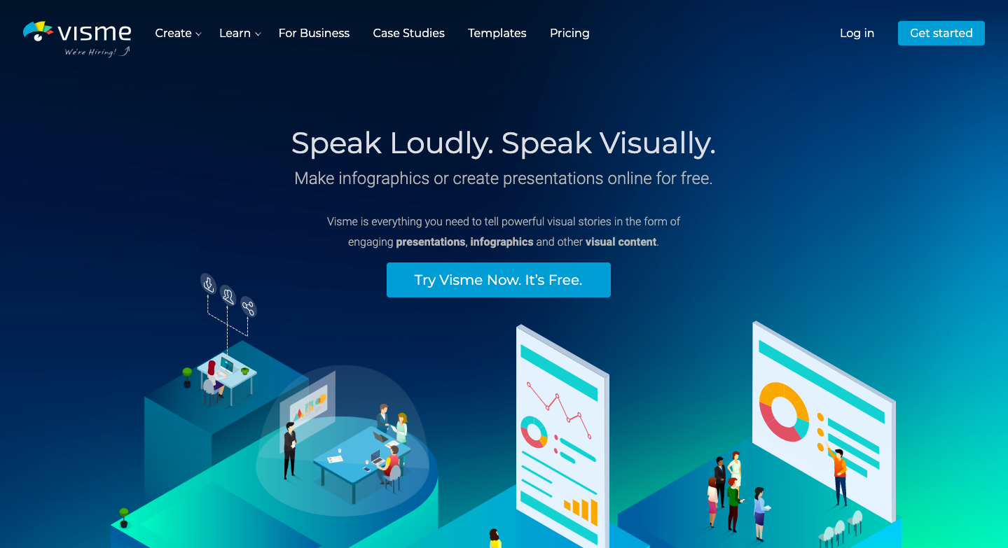 Visme hompage